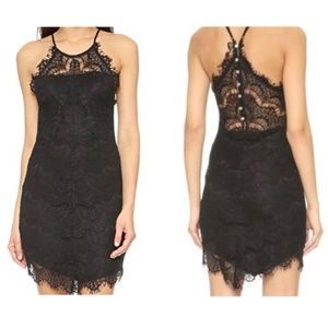NWT Free People Black Lace Mini Bodycon Dress